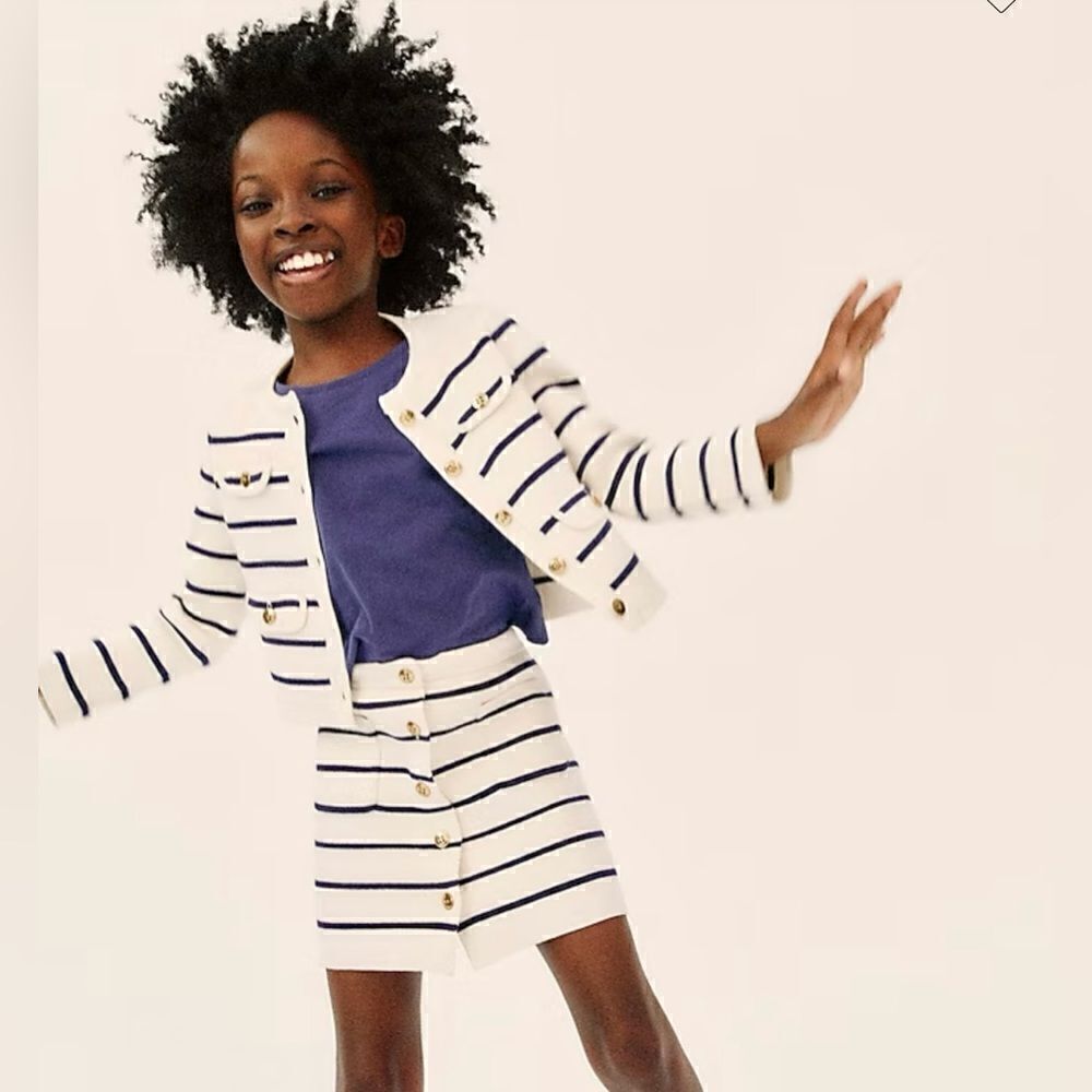 J.Crew Girls' Emilie sweater lady jacket in stripe